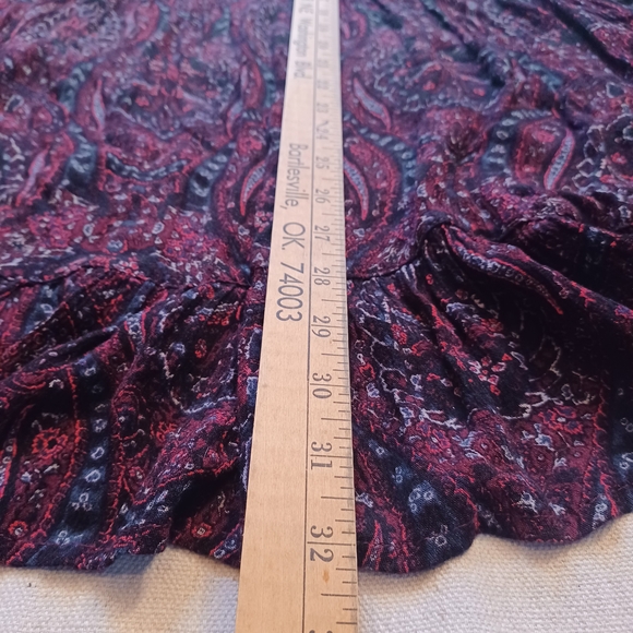 American Eagle Outfitters Burgundy Paisley Midi Dress Women's Size XS - Picture 10 of 10